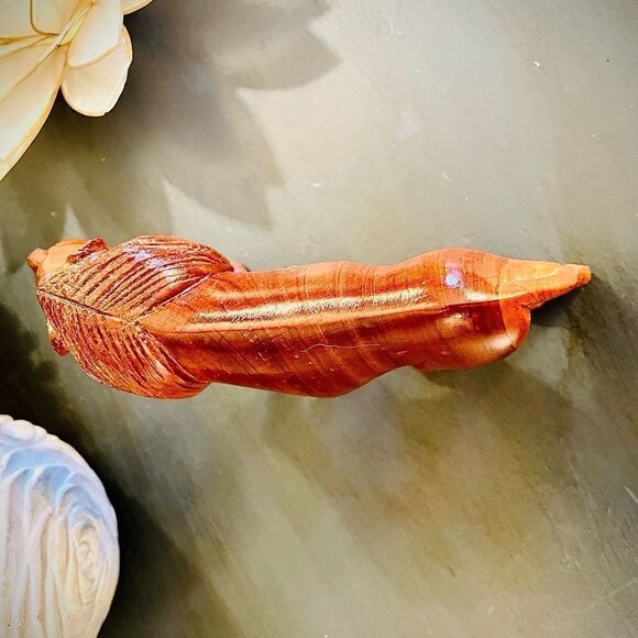 ♥️ Lion Figurine, hand carved wooden mid century - Picture 7 of 10